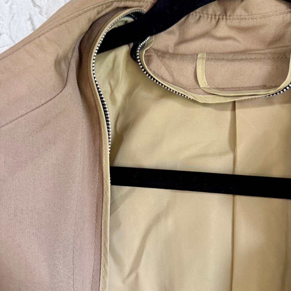 Vintage London Fog Trench Coat Tan Belted Classic Double Breasted Coat Size 18 - Picture 8 of 9